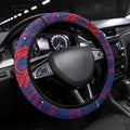 Western Bulldogs Steering Wheel Cover Mascot Cartoon Football Illustration Style