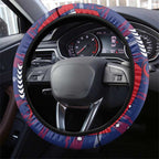 Western Bulldogs Steering Wheel Cover Mascot Cartoon Football Illustration Style