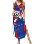 Western Bulldogs Summer Maxi Dress Mascot Cartoon Football Illustration Style