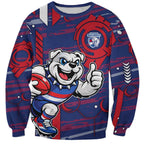 Western Bulldogs Sweatshirt Mascot Cartoon Football Illustration Style