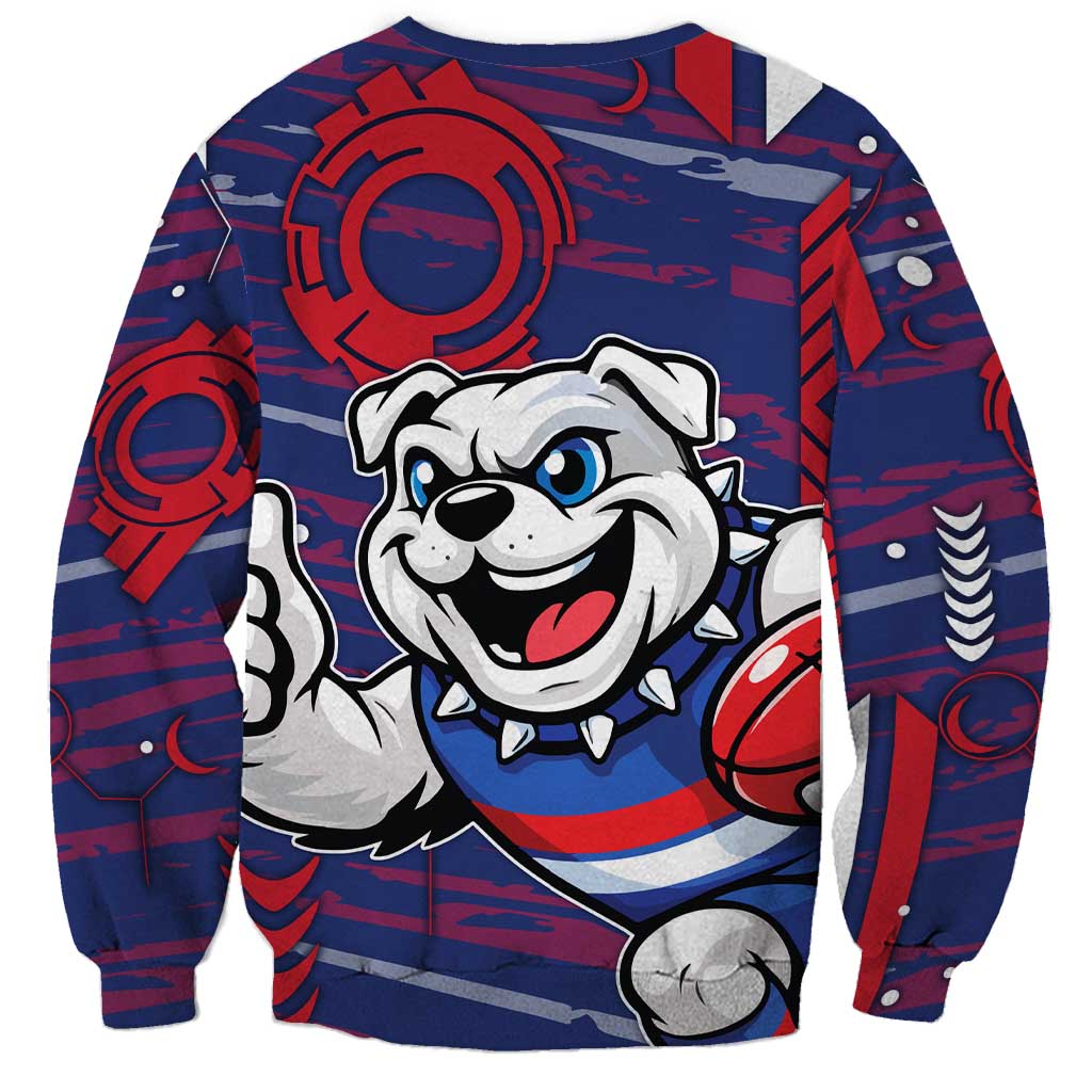 Western Bulldogs Sweatshirt Mascot Cartoon Football Illustration Style