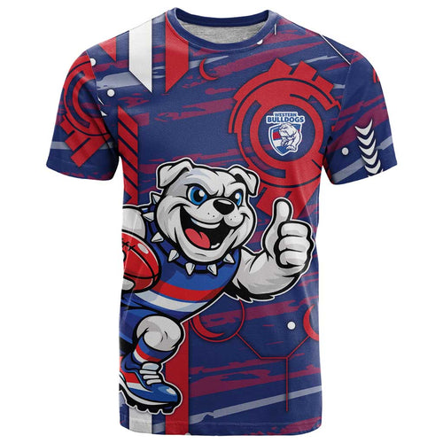 Western Bulldogs T Shirt Mascot Cartoon Football Illustration Style
