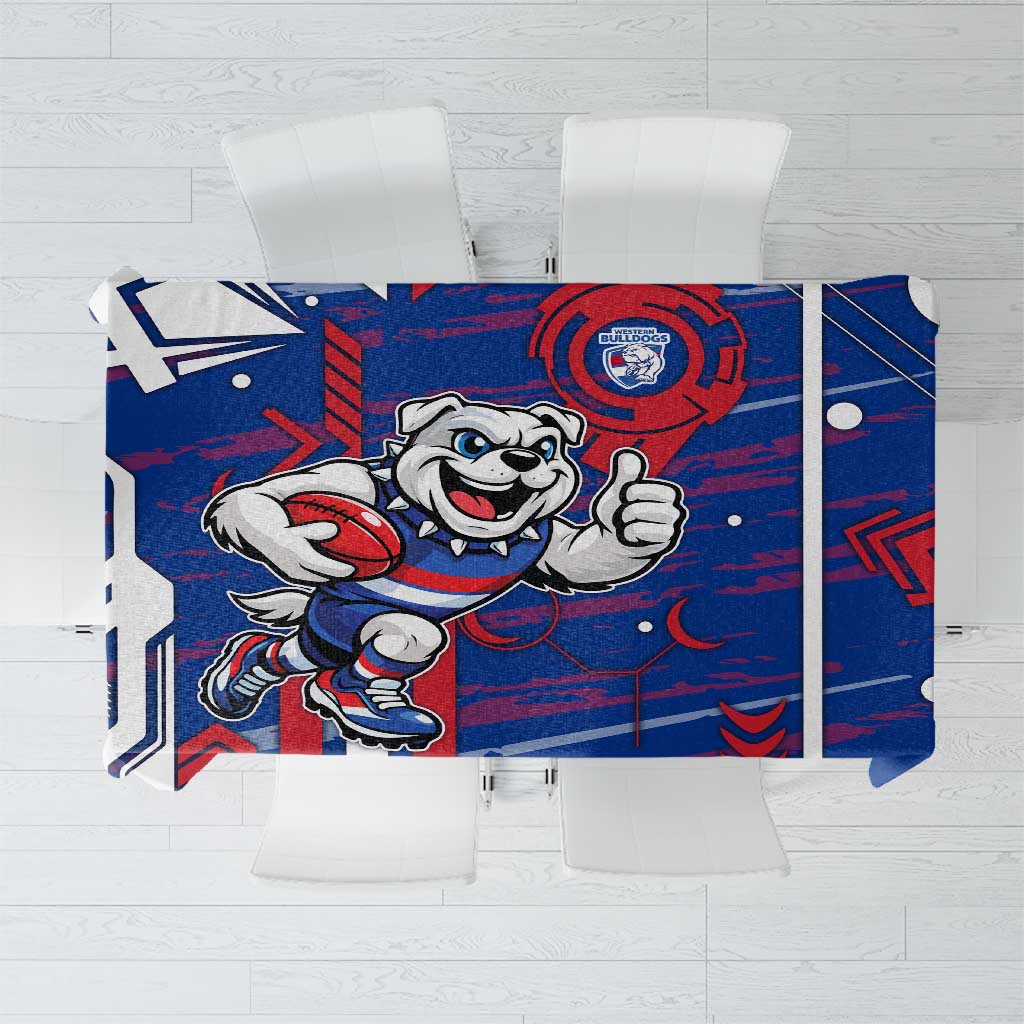 Western Bulldogs Tablecloth Mascot Cartoon Football Illustration Style