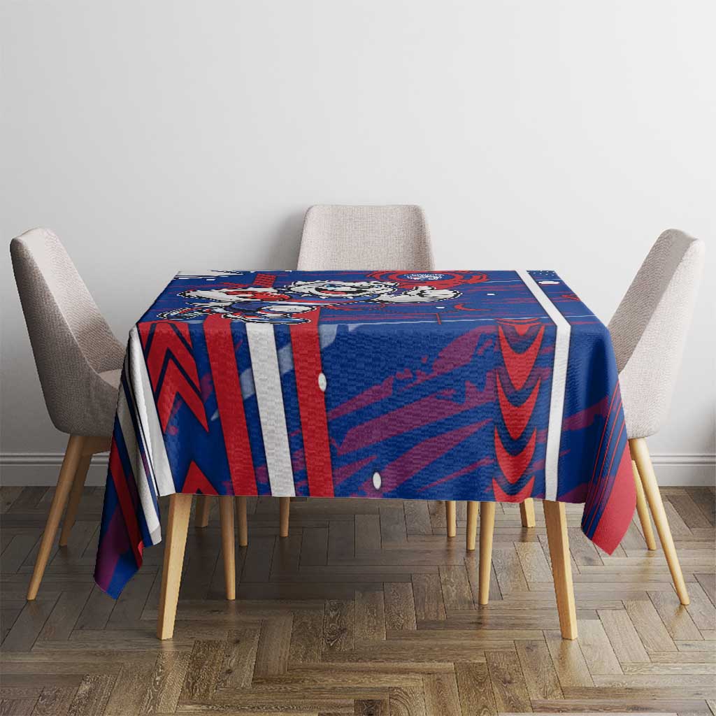 Western Bulldogs Tablecloth Mascot Cartoon Football Illustration Style
