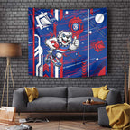 Western Bulldogs Tapestry Mascot Cartoon Football Illustration Style
