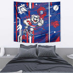 Western Bulldogs Tapestry Mascot Cartoon Football Illustration Style
