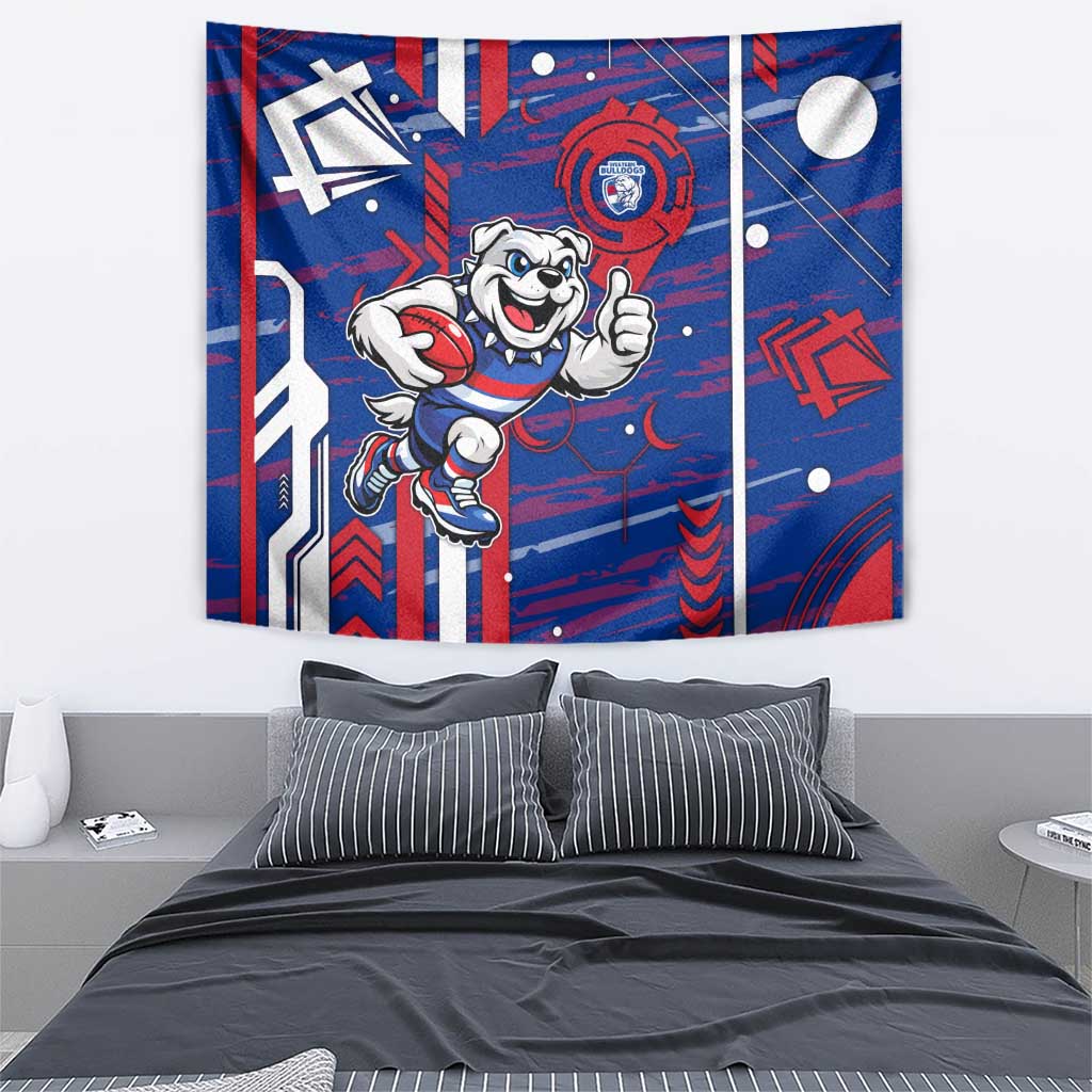Western Bulldogs Tapestry Mascot Cartoon Football Illustration Style