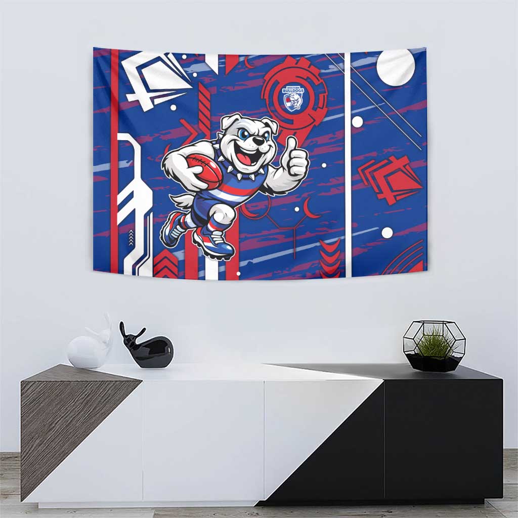 Western Bulldogs Tapestry Mascot Cartoon Football Illustration Style
