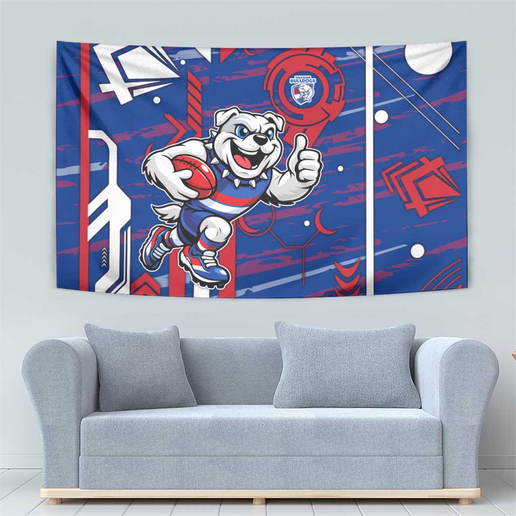 Western Bulldogs Tapestry Mascot Cartoon Football Illustration Style