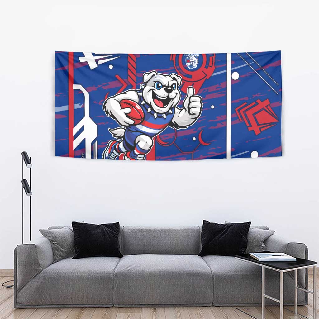 Western Bulldogs Tapestry Mascot Cartoon Football Illustration Style