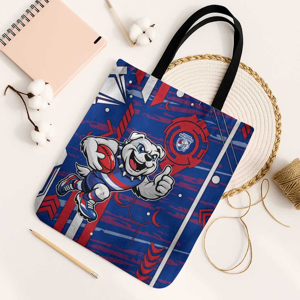 Western Bulldogs Tote Bag Mascot Cartoon Football Illustration Style