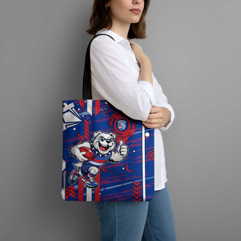 Western Bulldogs Tote Bag Mascot Cartoon Football Illustration Style