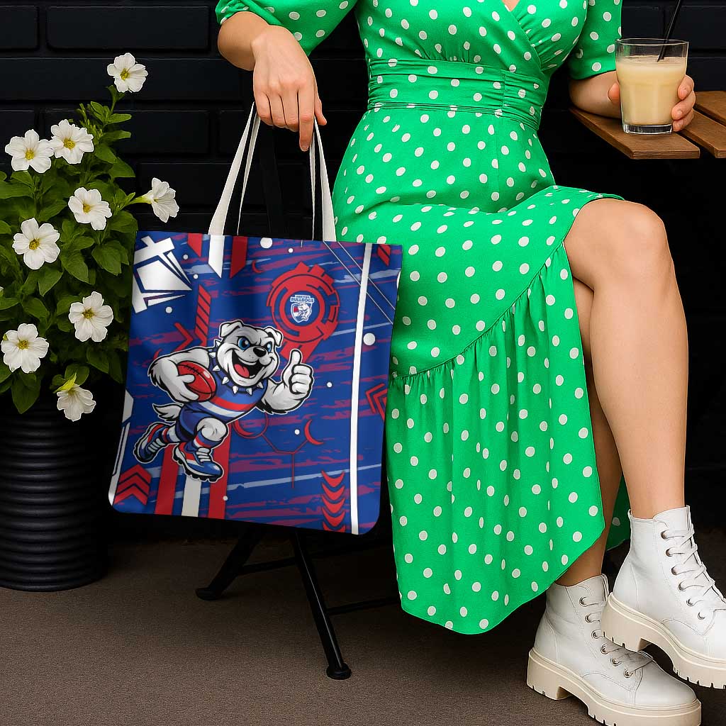 Western Bulldogs Tote Bag Mascot Cartoon Football Illustration Style