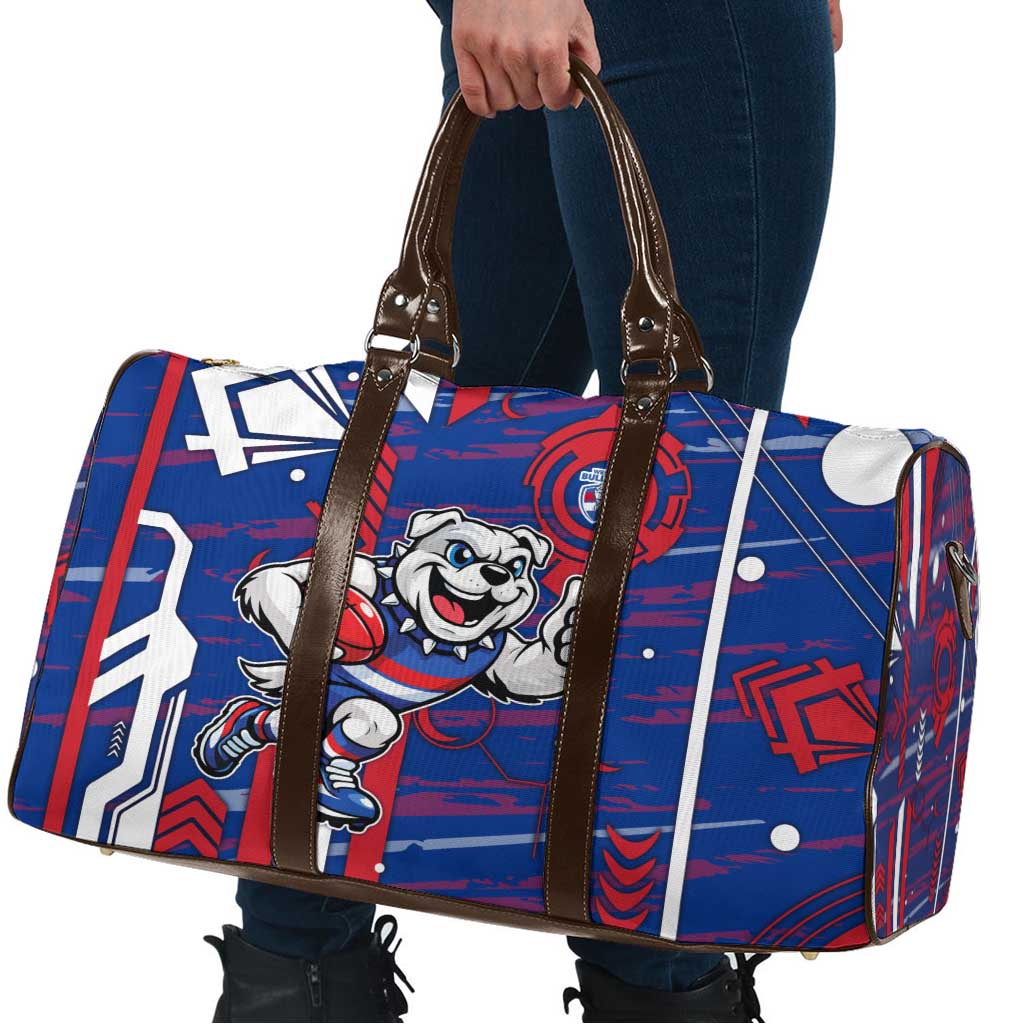 Western Bulldogs Travel Bag Mascot Cartoon Football Illustration Style