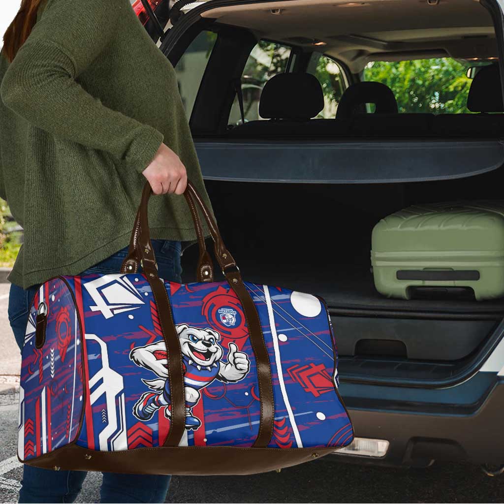 Western Bulldogs Travel Bag Mascot Cartoon Football Illustration Style