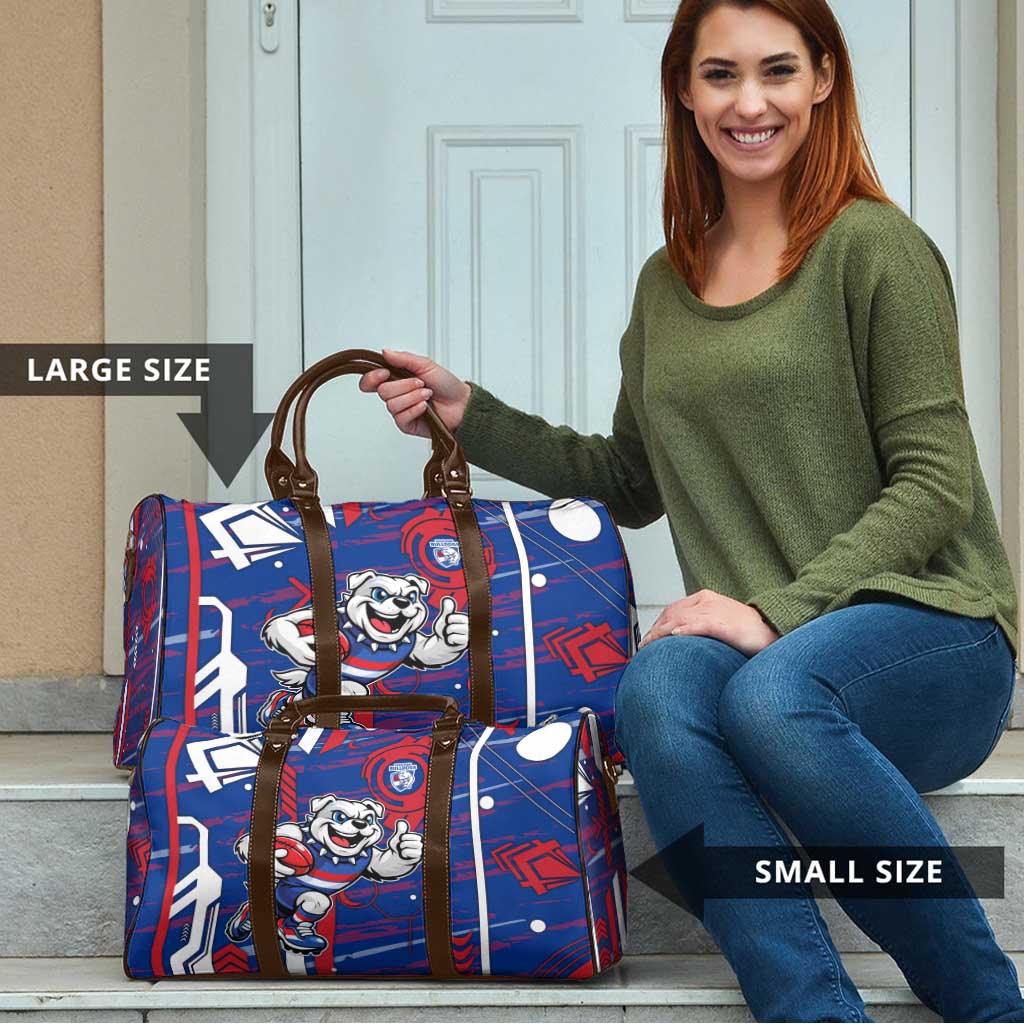 Western Bulldogs Travel Bag Mascot Cartoon Football Illustration Style