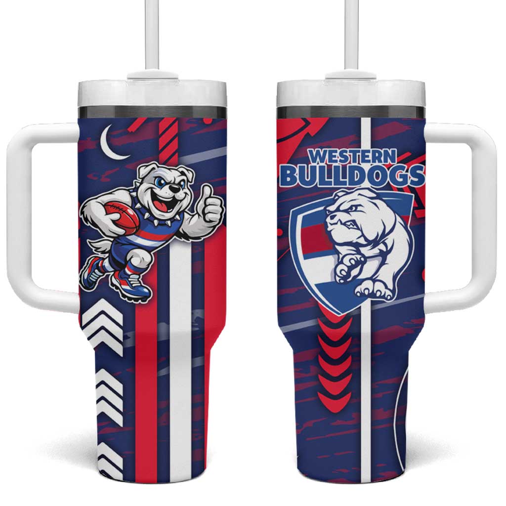 Western Bulldogs Tumbler With Handle Mascot Cartoon Football Illustration Style