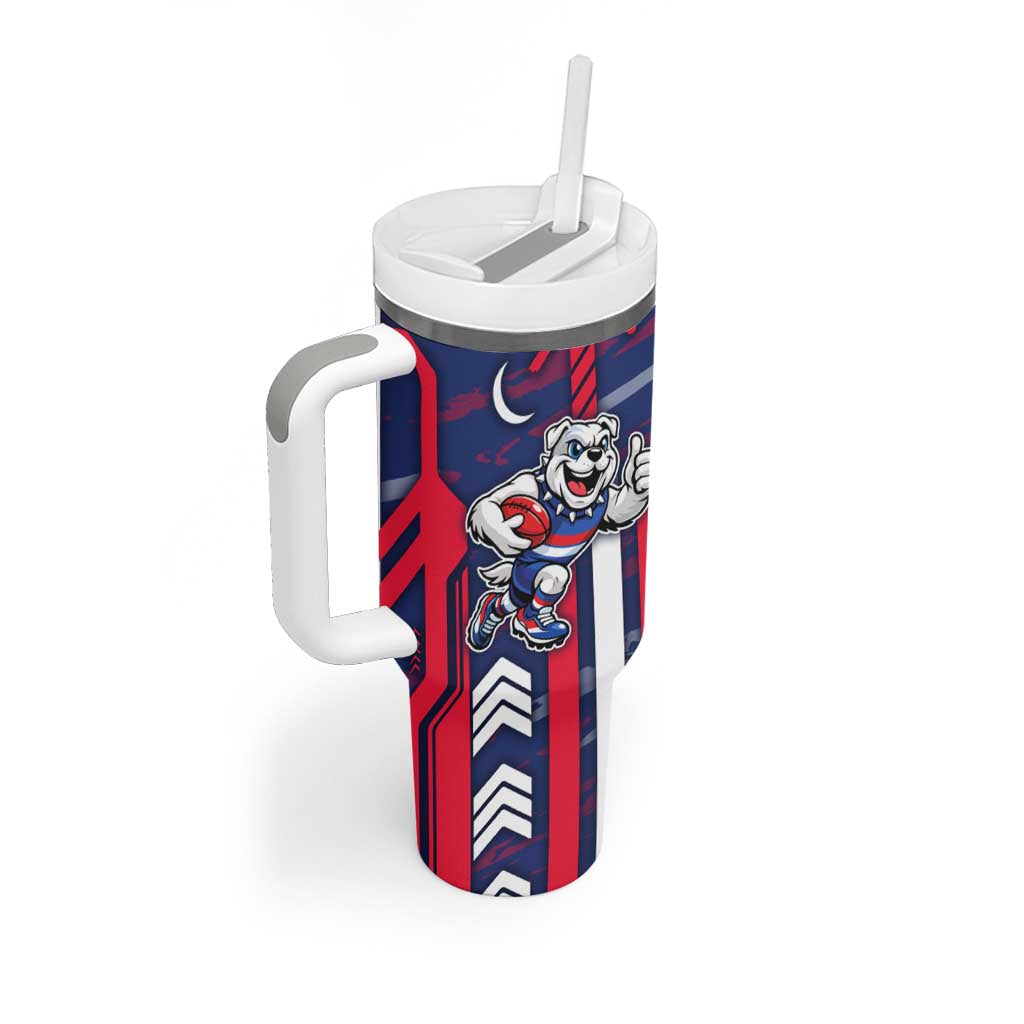 Western Bulldogs Tumbler With Handle Mascot Cartoon Football Illustration Style