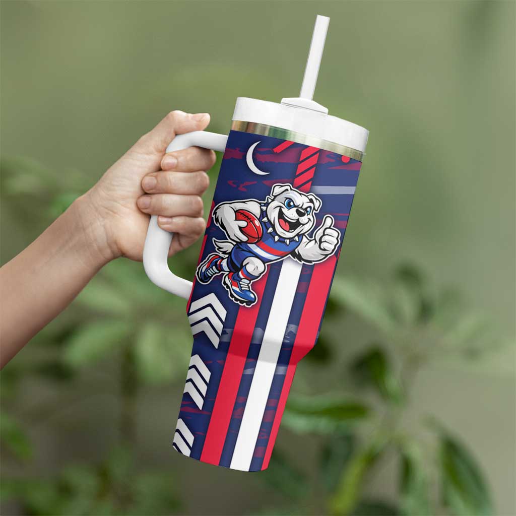 Western Bulldogs Tumbler With Handle Mascot Cartoon Football Illustration Style