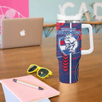 Western Bulldogs Tumbler With Handle Mascot Cartoon Football Illustration Style