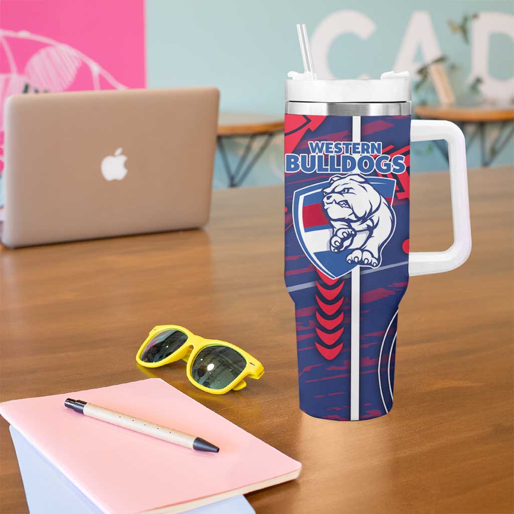 Western Bulldogs Tumbler With Handle Mascot Cartoon Football Illustration Style