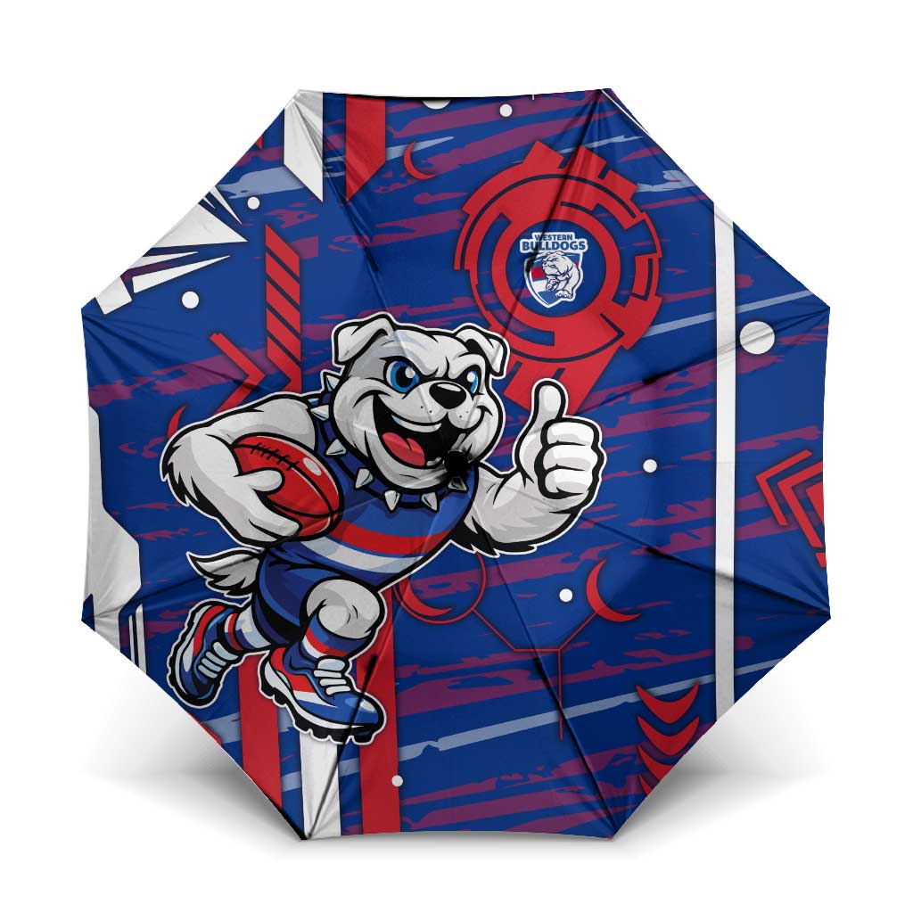 Western Bulldogs Umbrella Mascot Cartoon Football Illustration Style