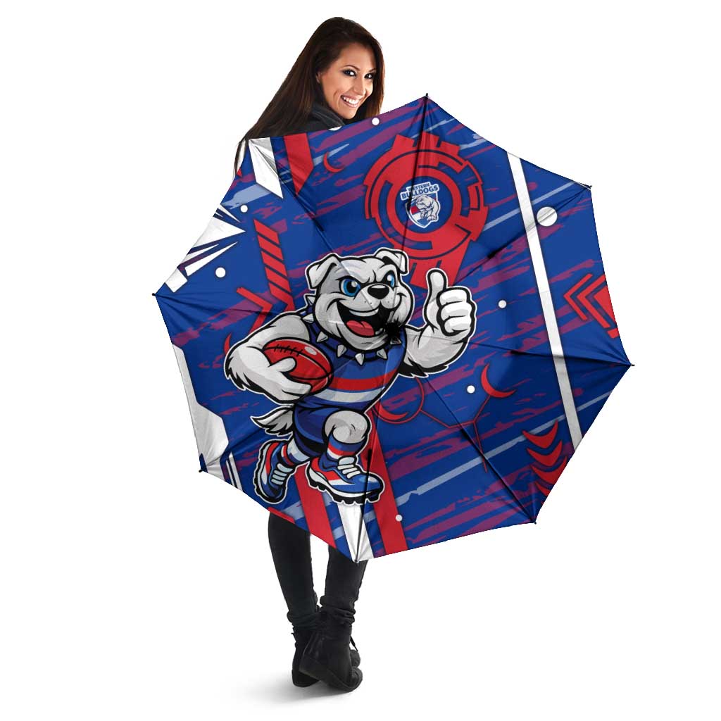 Western Bulldogs Umbrella Mascot Cartoon Football Illustration Style