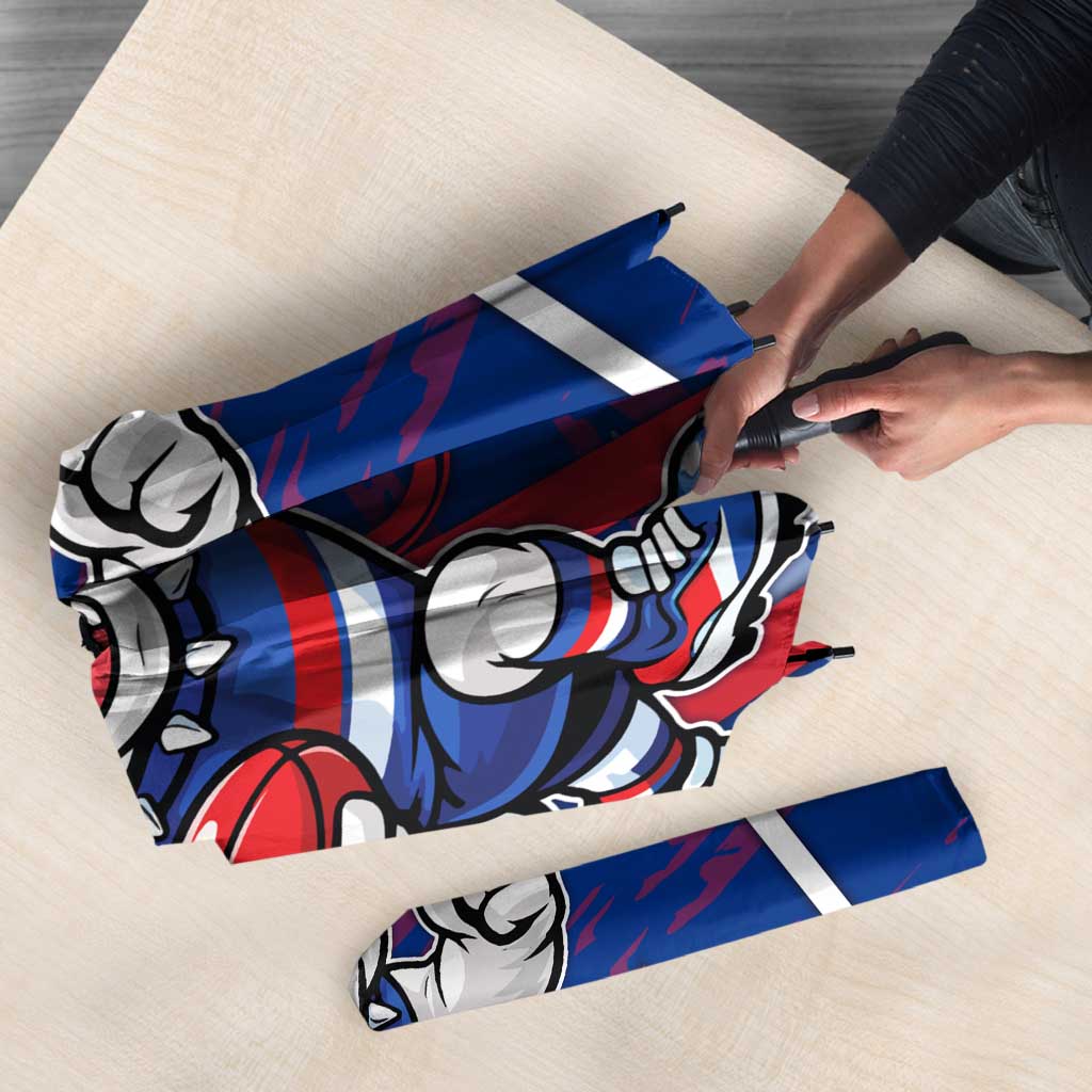 Western Bulldogs Umbrella Mascot Cartoon Football Illustration Style