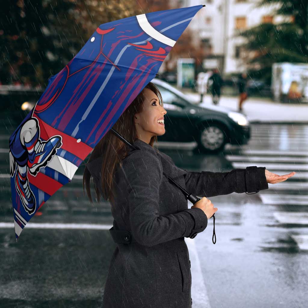 Western Bulldogs Umbrella Mascot Cartoon Football Illustration Style