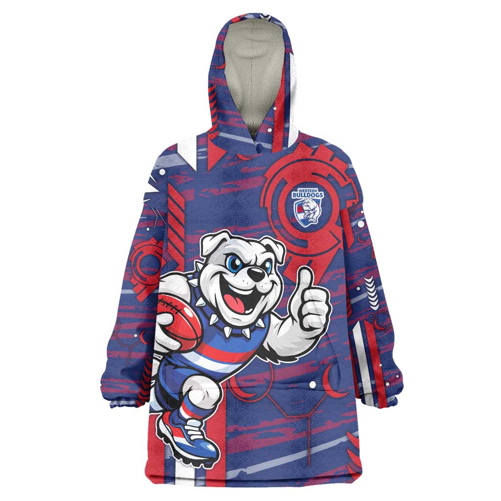 Western Bulldogs Wearable Blanket Hoodie Mascot Cartoon Football Illustration Style