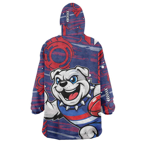 Western Bulldogs Wearable Blanket Hoodie Mascot Cartoon Football Illustration Style