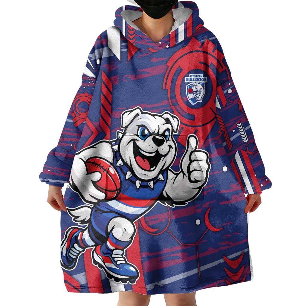 Western Bulldogs Wearable Blanket Hoodie Mascot Cartoon Football Illustration Style
