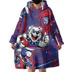 Western Bulldogs Wearable Blanket Hoodie Mascot Cartoon Football Illustration Style