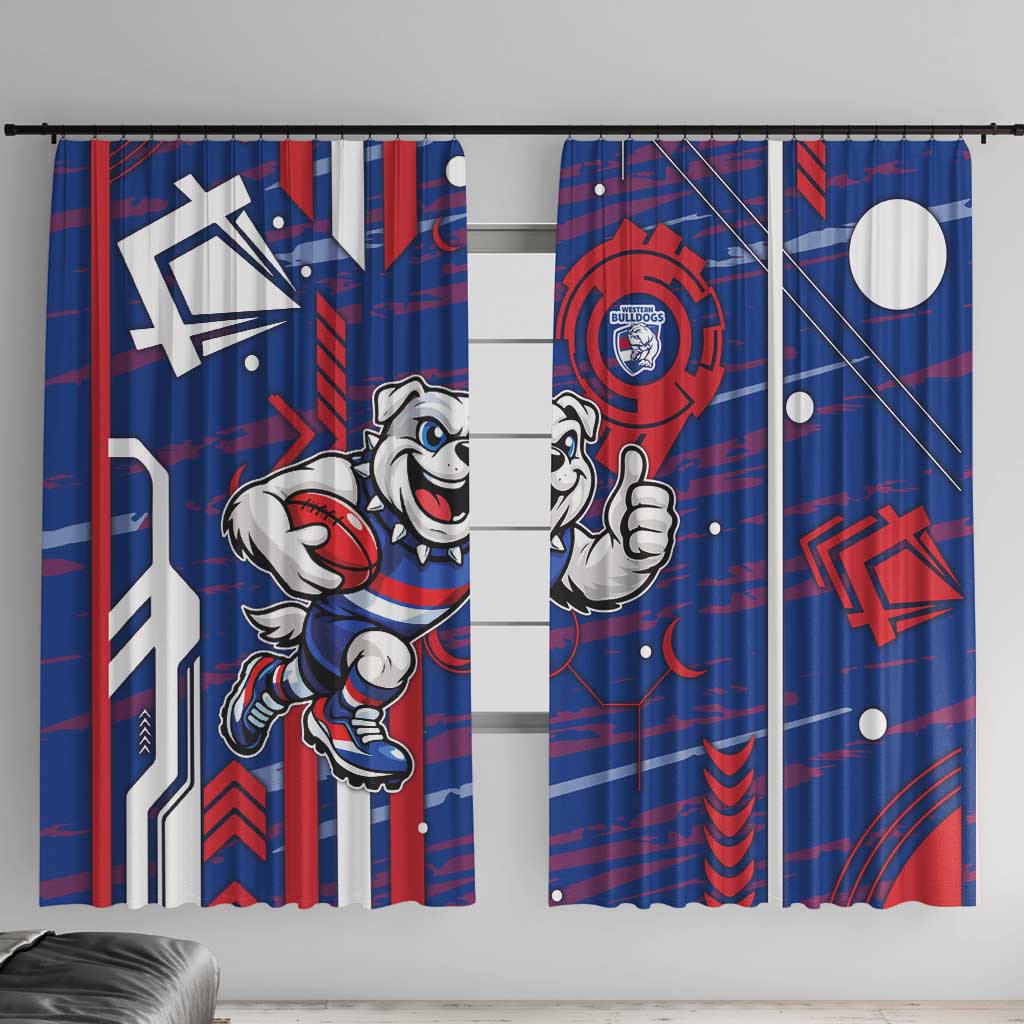 Western Bulldogs Window Curtain Mascot Cartoon Football Illustration Style