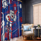 Western Bulldogs Window Curtain Mascot Cartoon Football Illustration Style