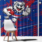 Western Bulldogs Window Curtain Mascot Cartoon Football Illustration Style