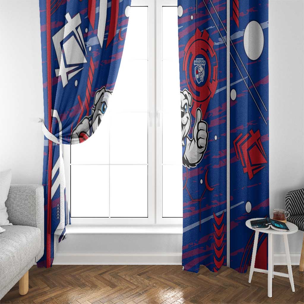 Western Bulldogs Window Curtain Mascot Cartoon Football Illustration Style