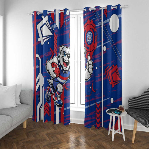 Western Bulldogs Window Curtain Mascot Cartoon Football Illustration Style