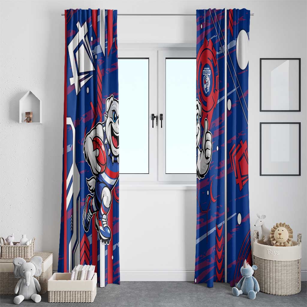 Western Bulldogs Window Curtain Mascot Cartoon Football Illustration Style