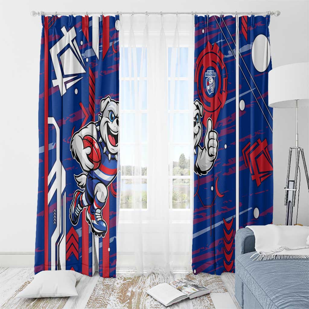 Western Bulldogs Window Curtain Mascot Cartoon Football Illustration Style