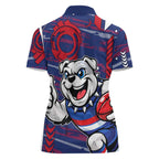 Western Bulldogs Women Polo Shirt Mascot Cartoon Football Illustration Style