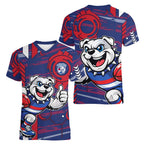 Western Bulldogs Women V-Neck T-Shirt Mascot Cartoon Football Illustration Style