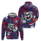 Western Bulldogs Zip Hoodie Mascot Cartoon Football Illustration Style