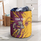Personalized Brisbane Broncos Laundry Basket Dynamic Lightning Mascot Rugby Australia