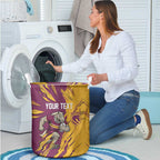 Personalized Brisbane Broncos Laundry Basket Dynamic Lightning Mascot Rugby Australia