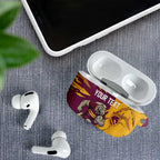 Personalized Brisbane Broncos AirPods Case Dynamic Lightning Mascot Rugby Australia