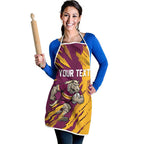 Personalized Brisbane Broncos Apron Dynamic Lightning Mascot Rugby Australia