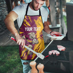 Personalized Brisbane Broncos Apron Dynamic Lightning Mascot Rugby Australia