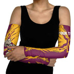 Personalized Brisbane Broncos Arm Sleeves Dynamic Lightning Mascot Rugby Australia