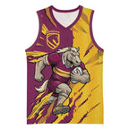 Personalized Brisbane Broncos Basketball Jersey Dynamic Lightning Mascot Rugby Australia